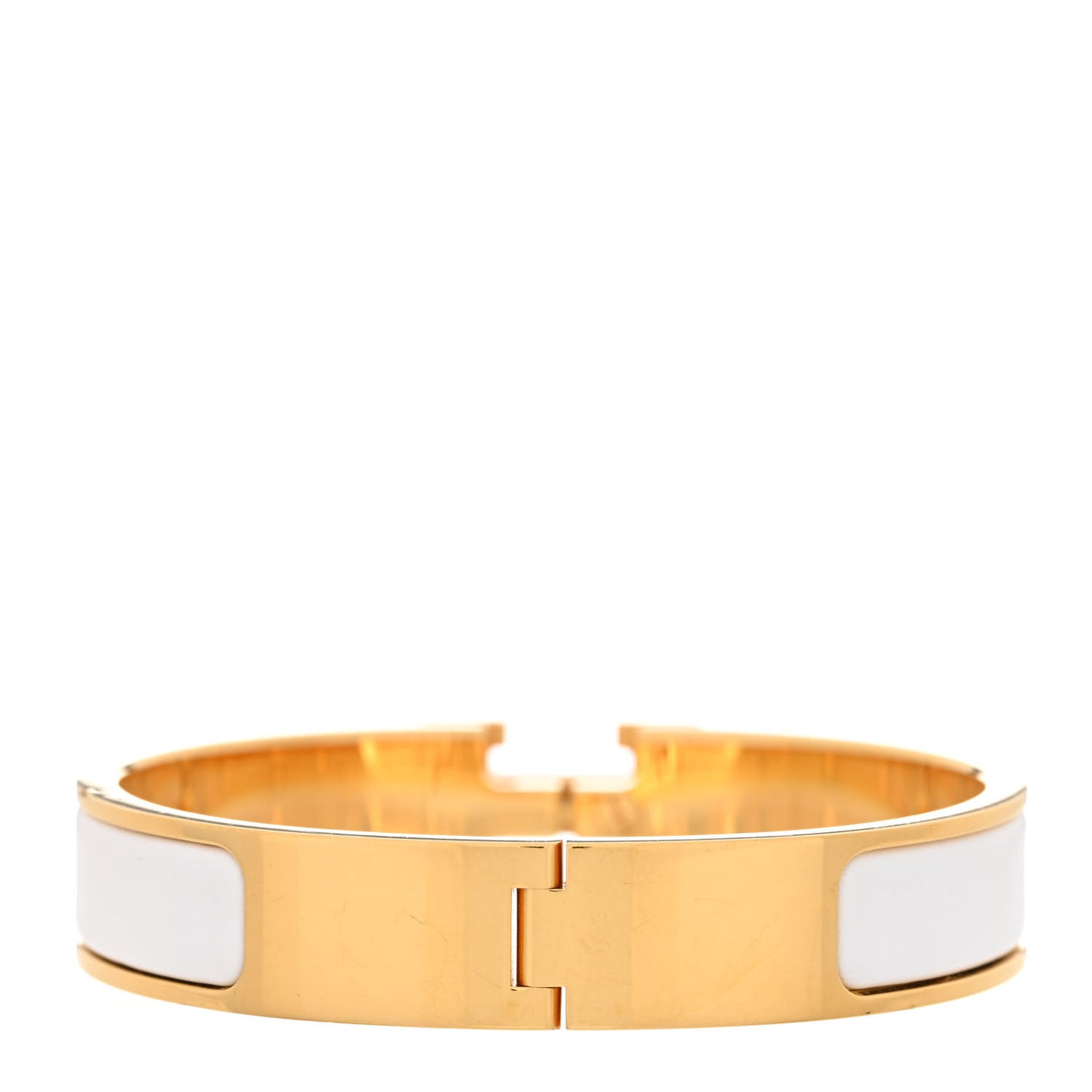 Enamel Narrow Clic Clac H Bracelet PM White