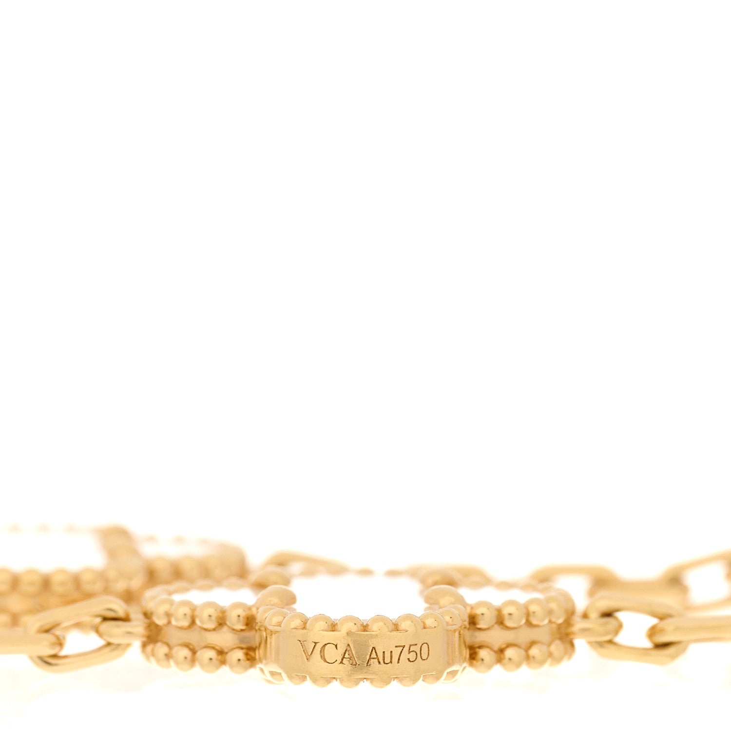 Van Cleef & Arpels 18K Yellow Gold Mother of Pearl 5 Motifs Vintage Alhambra Bracelet 3 of 4