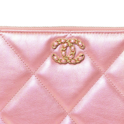 Chanel Iridescent Calfskin Quilted Large 19 Cosmetic Case Pink 8 of 12