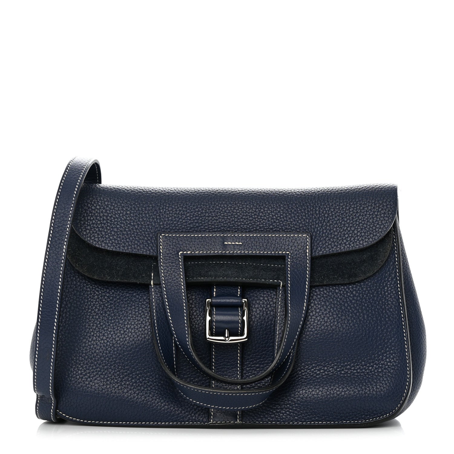Hermes Taurillon Clemence Halzan 31 GM Bleu Encre 1 of 15