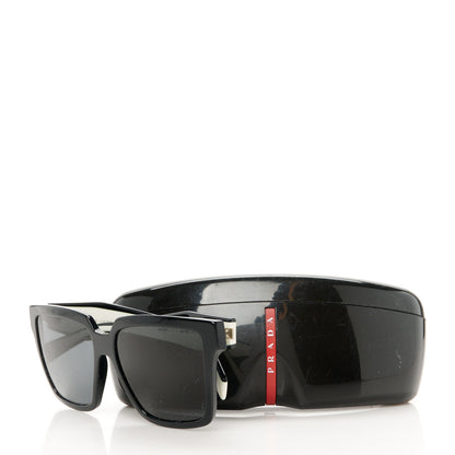 Prada Acetate Square Sunglasses SPR 24Z Black White 8 of 8