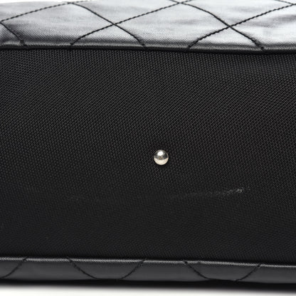 Chanel Coated Canvas Stitched XL Paris Biarritz Tote Black 9 of 13