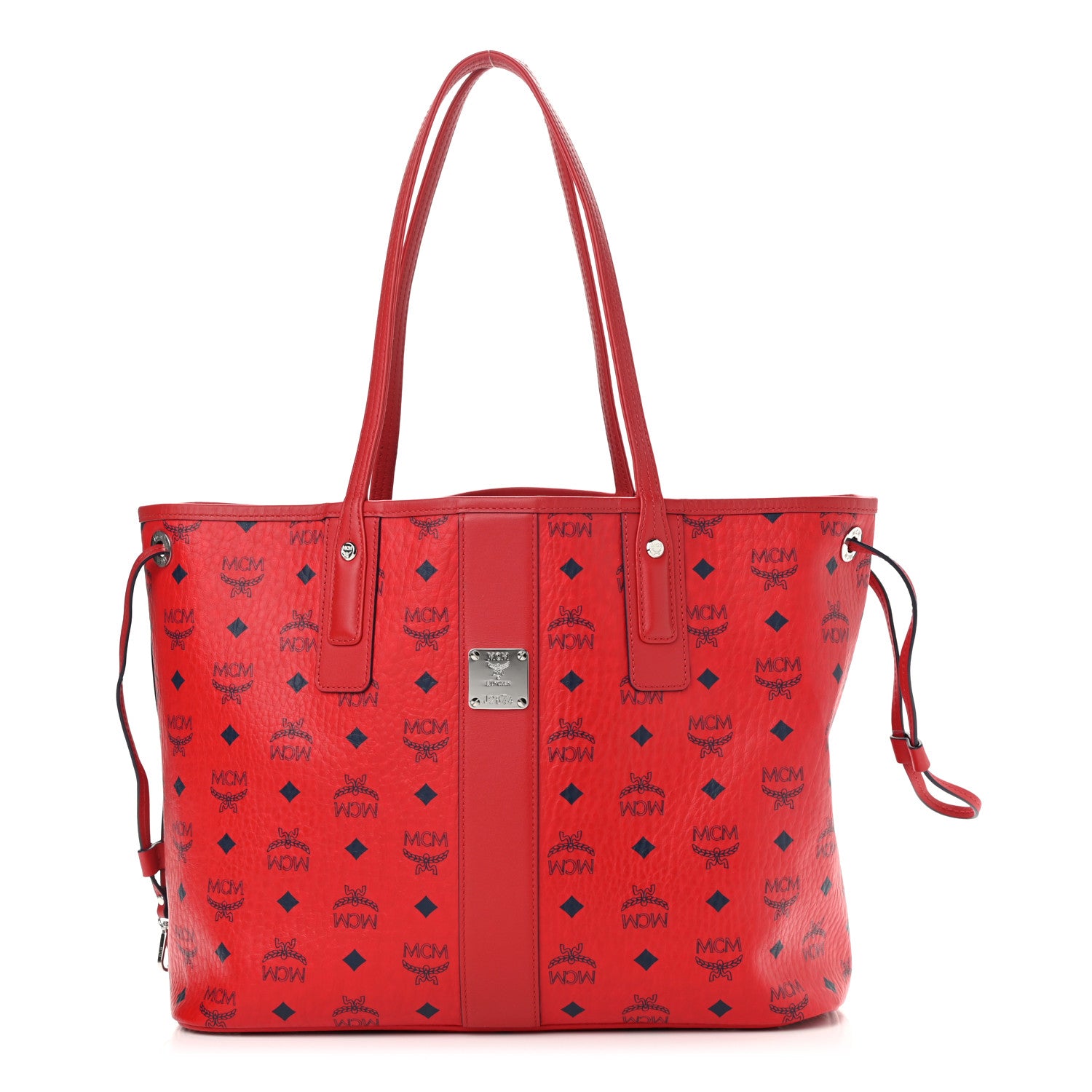 MCM Visetos Medium Liz Reversible Shopper Tote Ruby Red 2 of 17