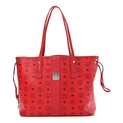 MCM Visetos Medium Liz Reversible Shopper Tote Ruby Red 2 of 17
