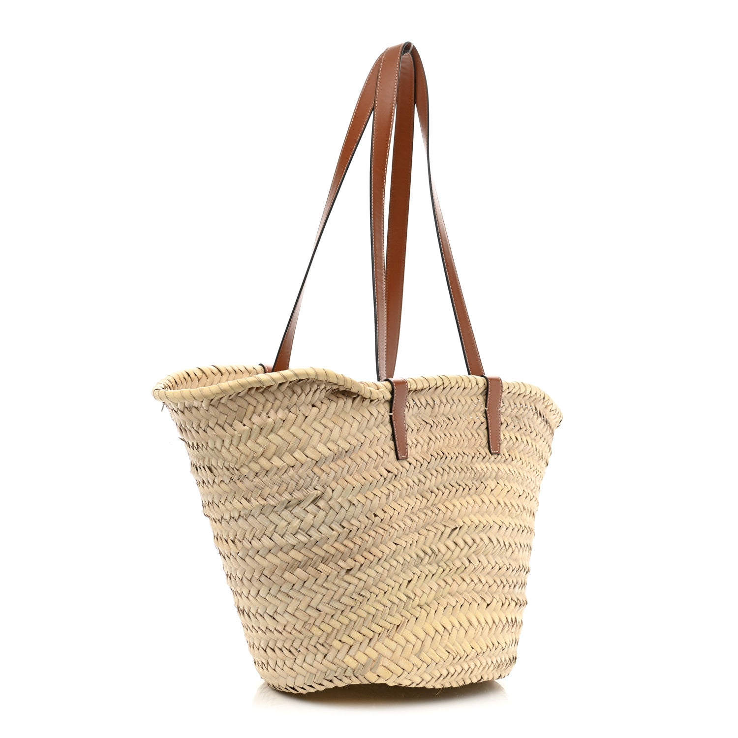 Celine Raffia Calfskin Triomphe Medium Panier Tan 3 of 9