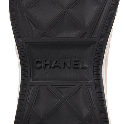 Chanel Fabric Calfskin Suede CC Sneakers 37 Beige 6 of 8