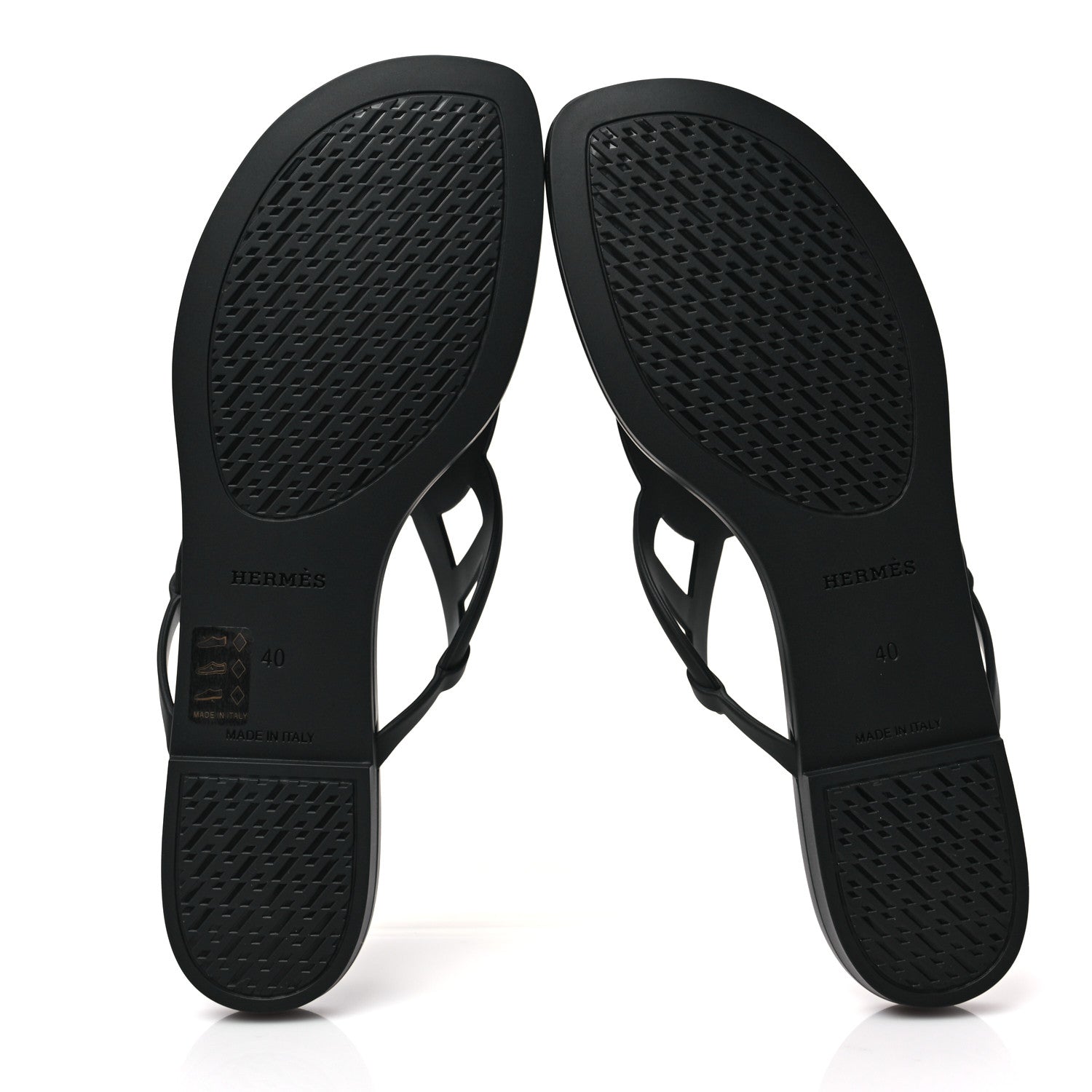 Hermes Rubber Womens Egerie Sandals 40 Black 5 of 9