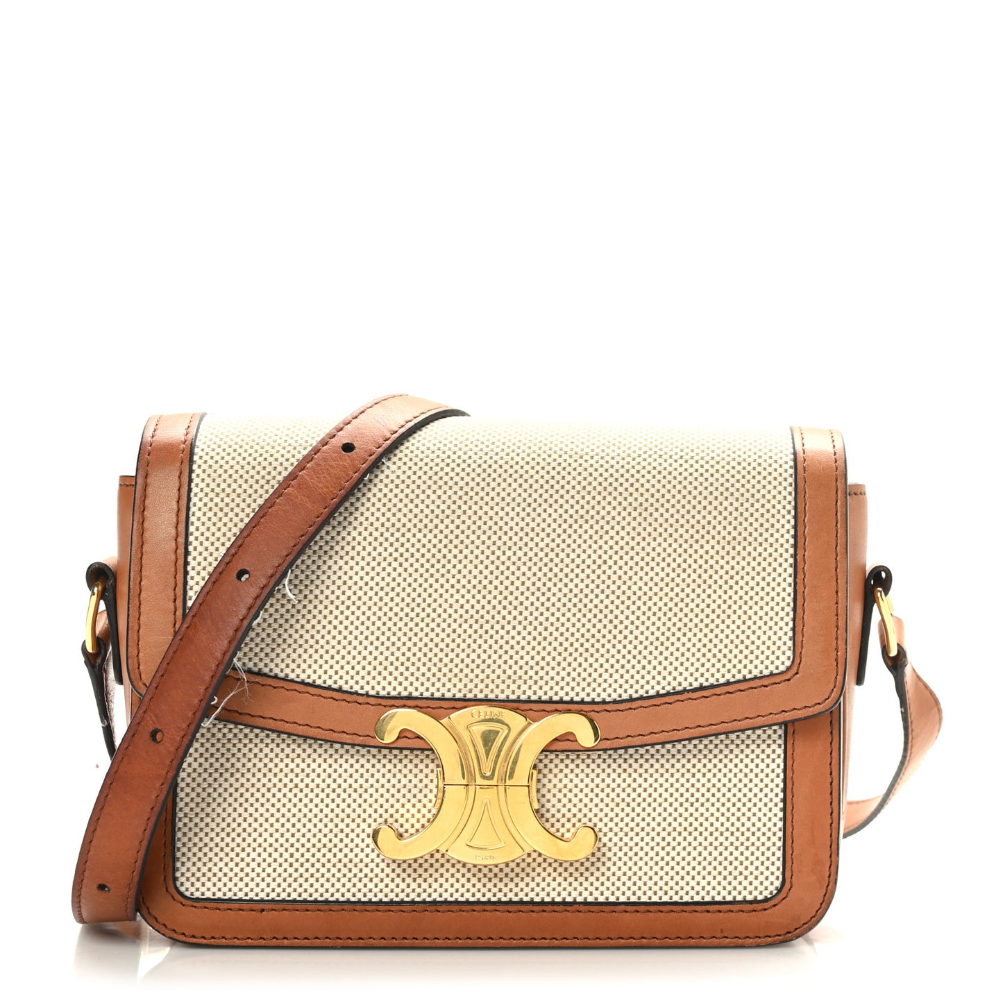 Textile Natural Calfskin Teen Triomphe White Tan