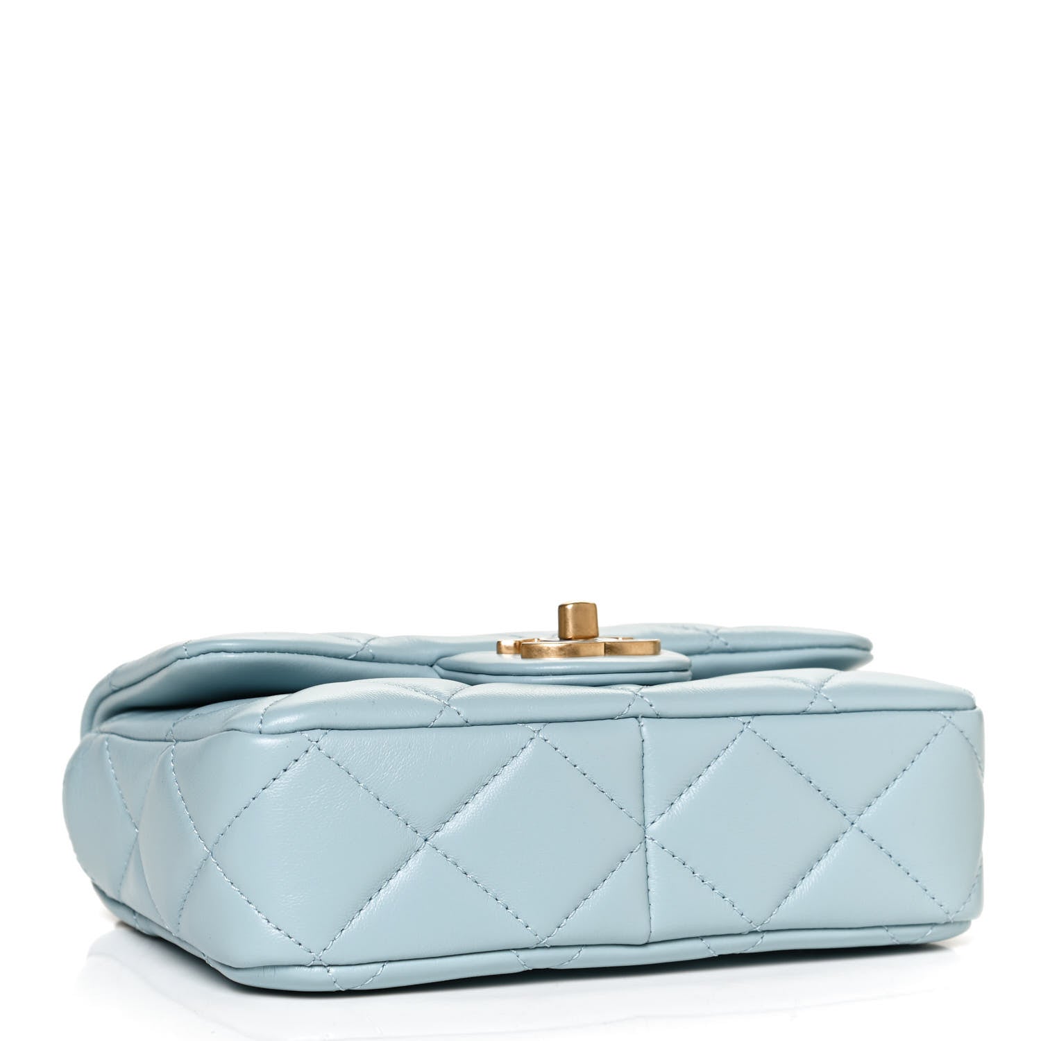 Chanel Lambskin Enamel Quilted Mini Pending CC Square Flap Light Blue 4 of 11