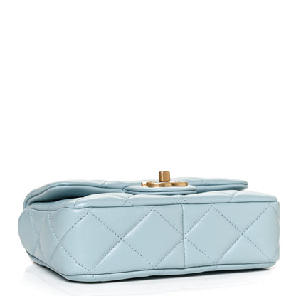 Chanel Lambskin Enamel Quilted Mini Pending CC Square Flap Light Blue 4 of 11