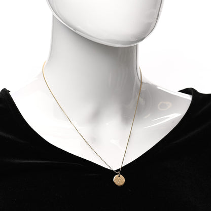 Tiffany 18K Yellow Gold Notes Letter K Disc Charm Pendant Necklace 2 of 4