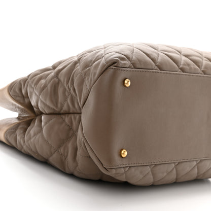 Chanel Calfskin Quilted Large Soft Elegance Tote Beige 10 of 11
