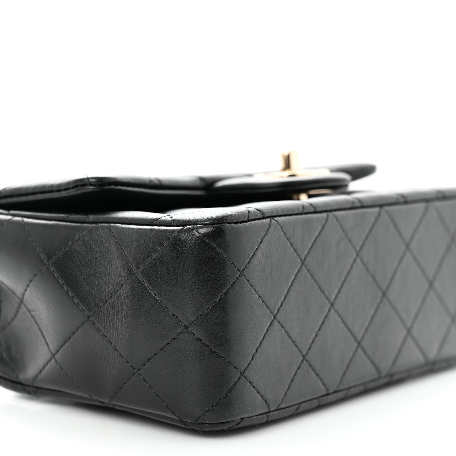 Chanel Lambskin Quilted Mini Lion Charm Top Handle Rectangular Flap Black 9 of 12