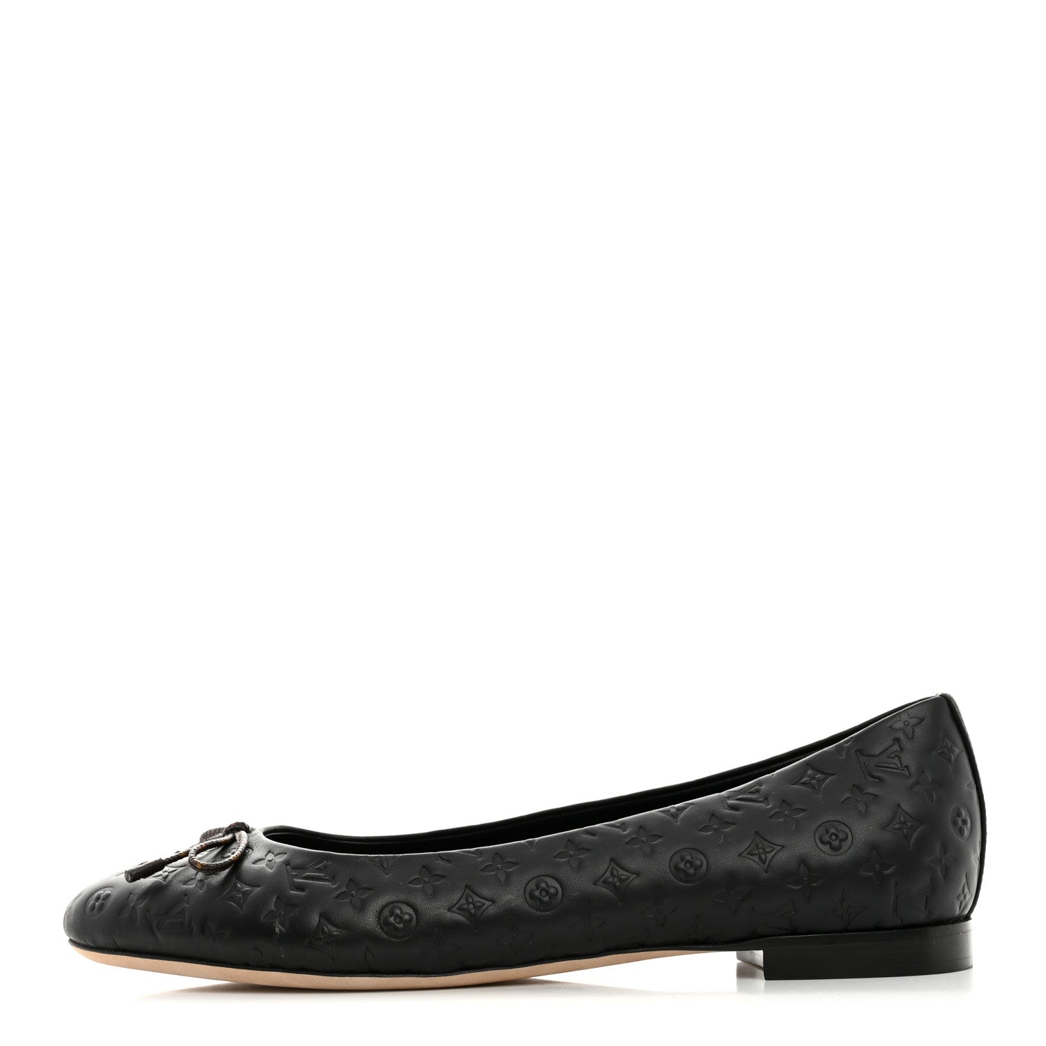 Louis Vuitton Nappa Monogram Embossed Ballet Flats 38 Black 1 of 9