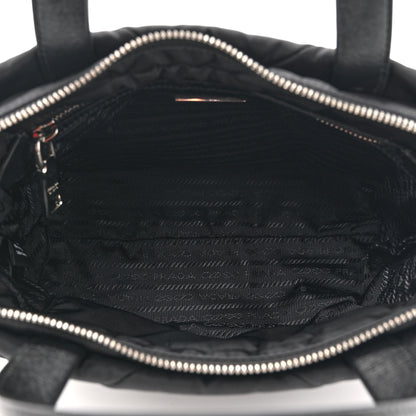 Prada Re-Nylon Nappa Triangle Quilted Padded Double Handled Zip Pocket Tote Black 5 of 9