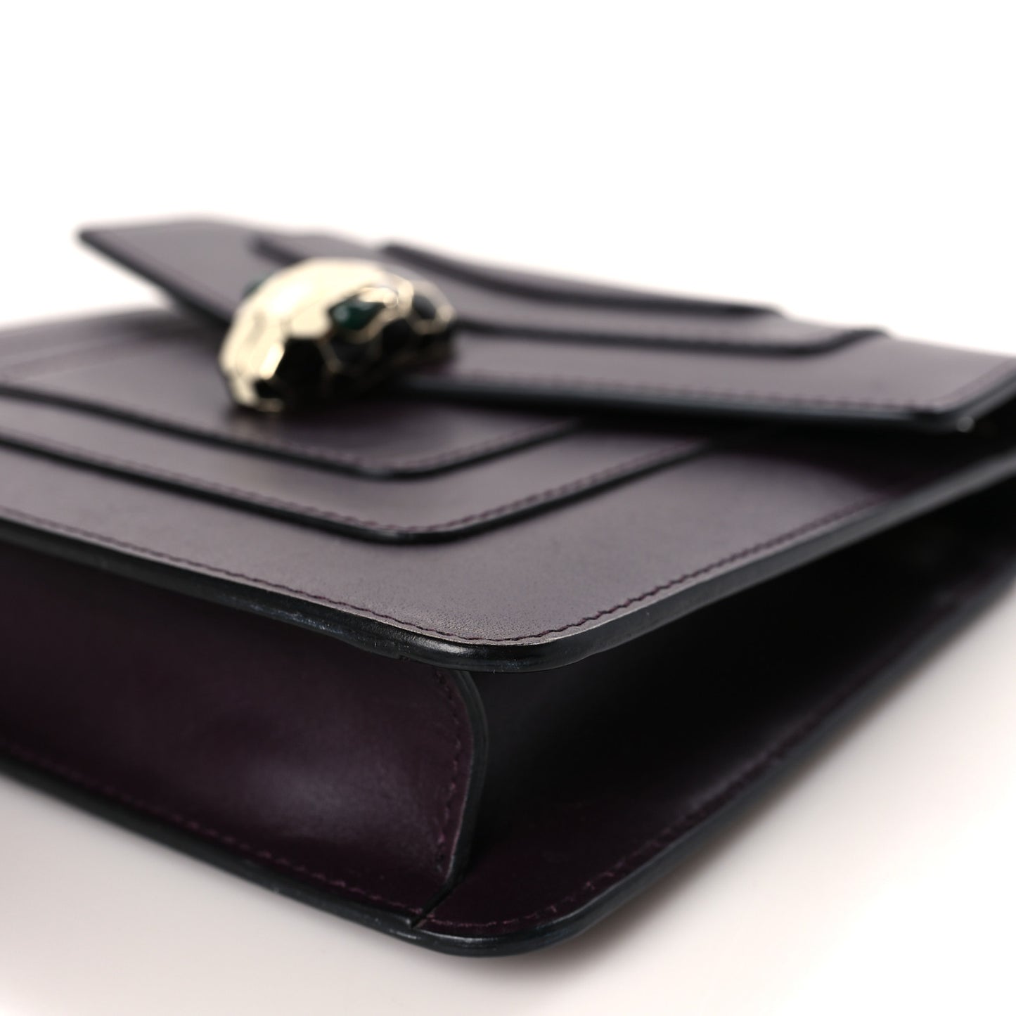 Calfskin Small Serpenti Forever Snake Strap Crossbody Bag Plum