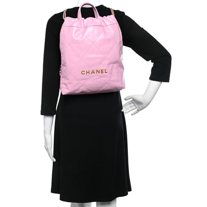 Chanel Shiny Calfskin Quilted Chanel 22 Backpack Lilac 2 of 10