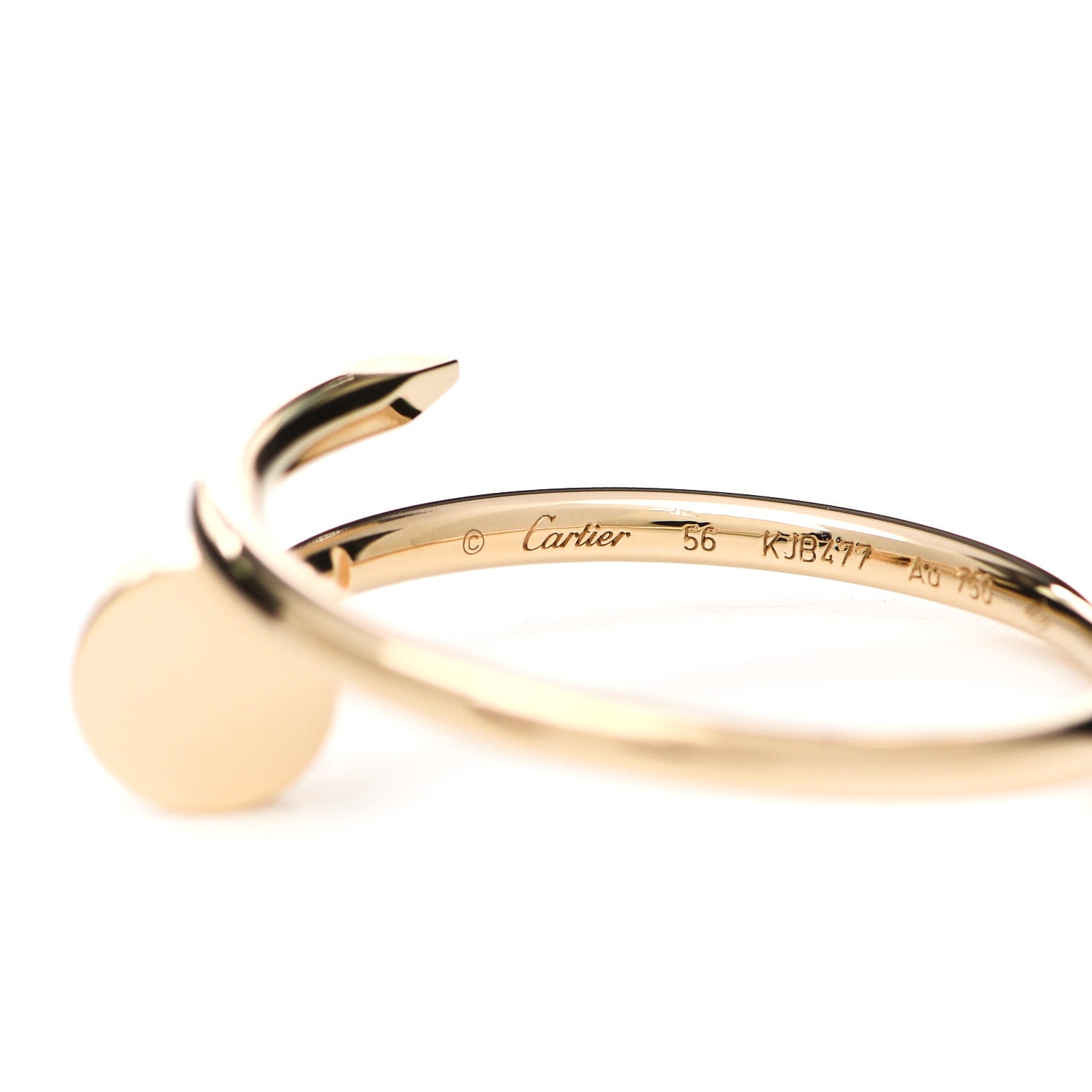 Cartier 18K Yellow Gold Small Juste Un Clou Ring 56 7.5 4 of 6
