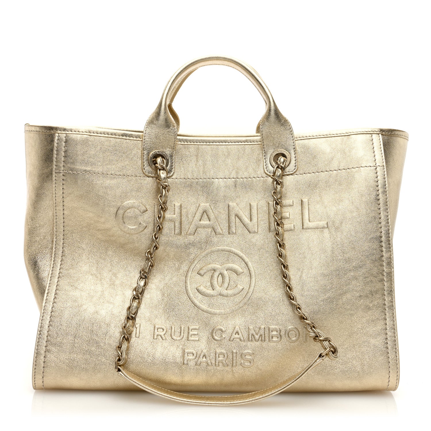 Chanel Metallic Calfskin Medium Deauville Tote Gold 1 of 10