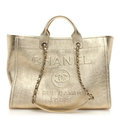 Chanel Metallic Calfskin Medium Deauville Tote Gold 1 of 10