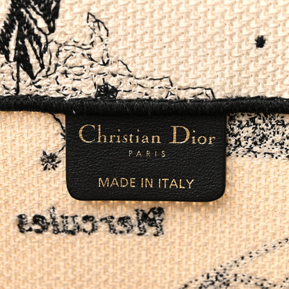 Christian Dior Canvas Embroidered Large Zodiac Toile De Jouy Book Tote Latte 6 of 11