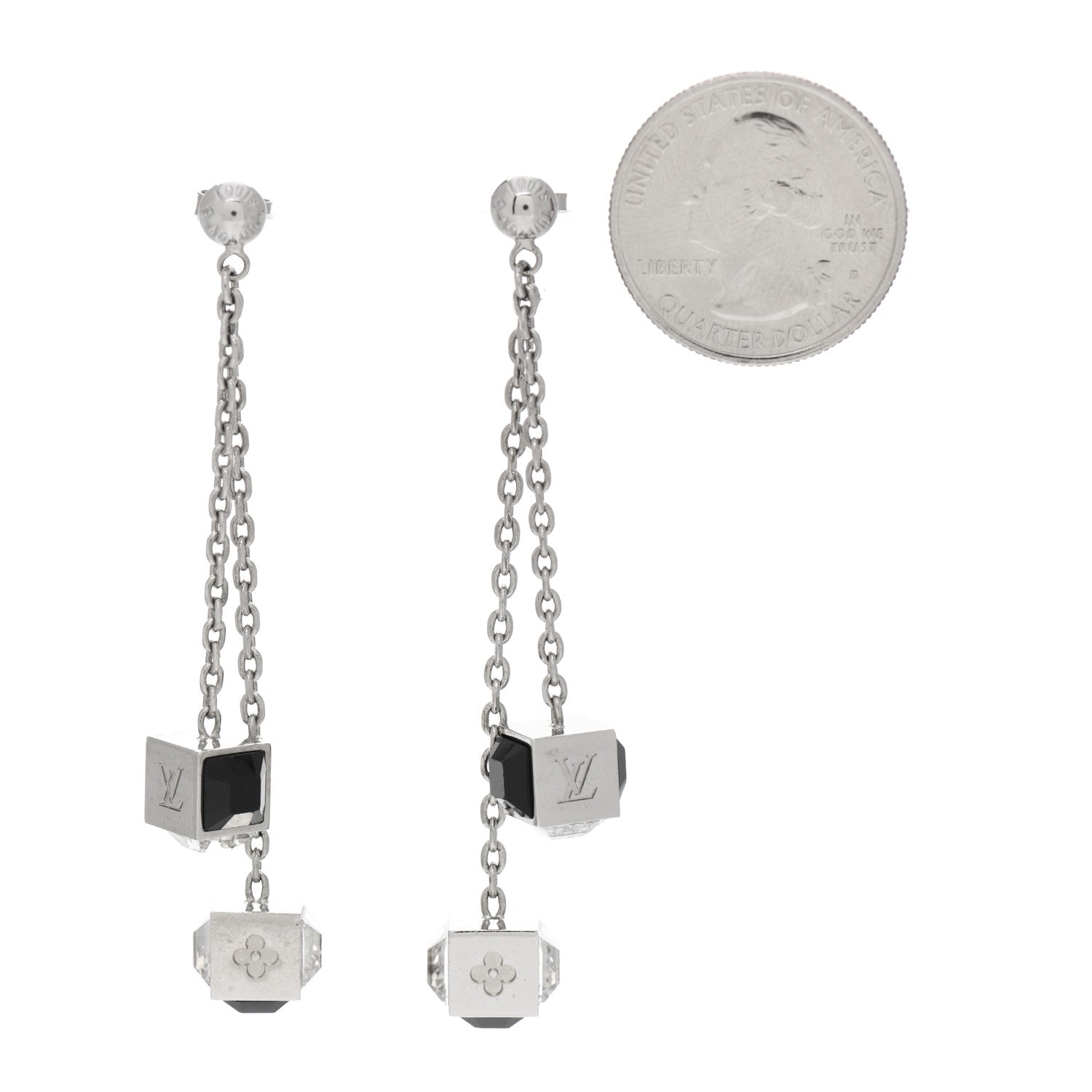 Louis Vuitton Swarovski Gamble Earrings Silver 2 of 5