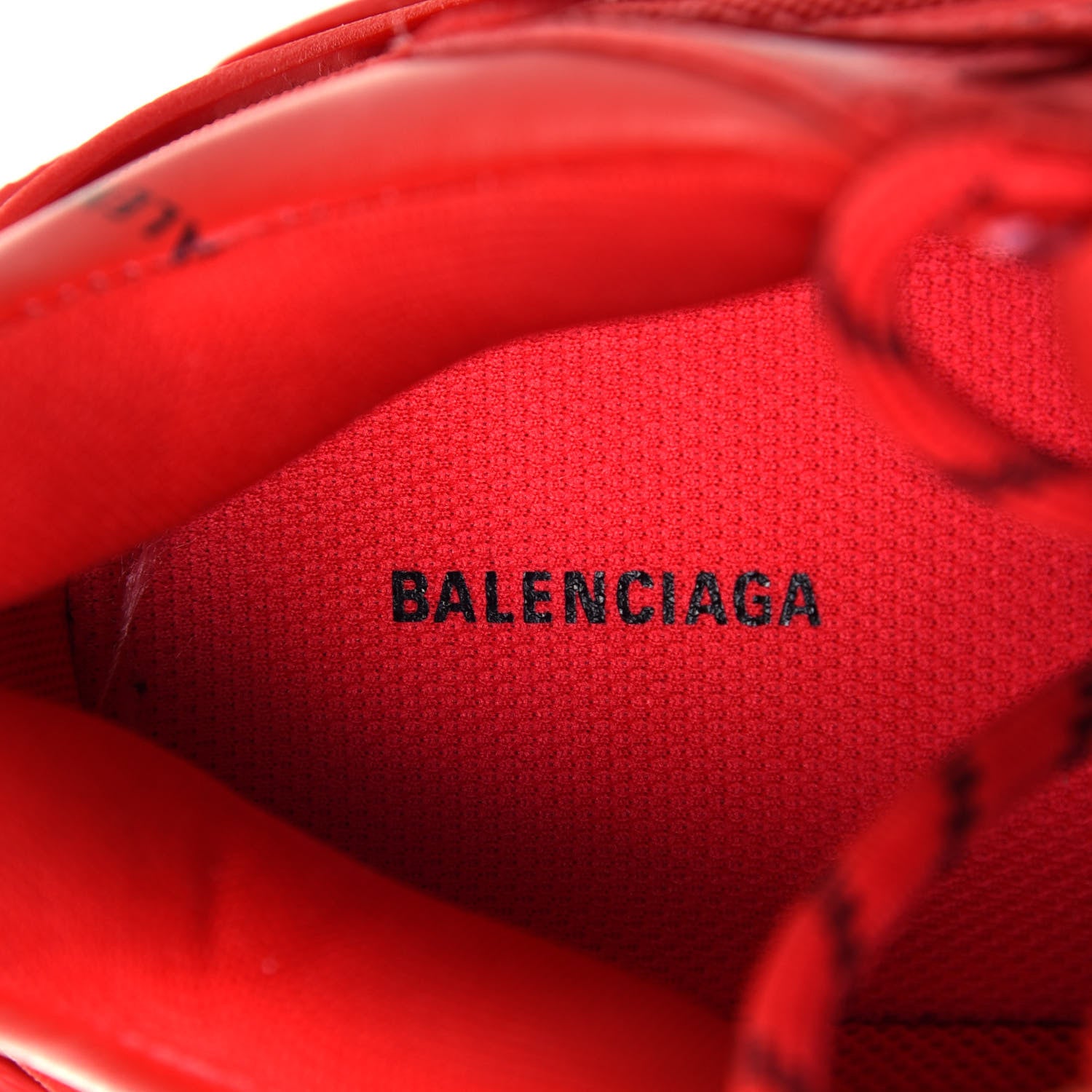 Balenciaga Technical Fabric Mesh Allover Logo Mens Triple S Sneakers 39 Red Black 6 of 6