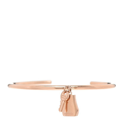 Hermes 18K Rose Gold TPM Kelly Clochette Cuff Bracelet SH 1 of 5