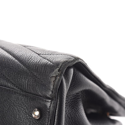 Chanel Shiny Goatskin Chevron Quilted Large Gabrielle Shopping Tote Black 14 of 18