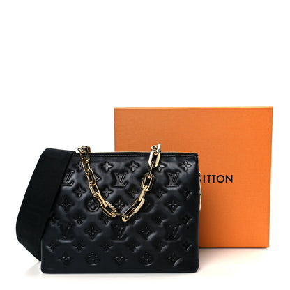 Louis Vuitton Lambskin Embossed Monogram Coussin PM Black 13 of 13