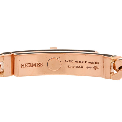 Hermes 18K Rose Gold Diamond PM Kelly Gourmette Bracelet SH 3 of 4