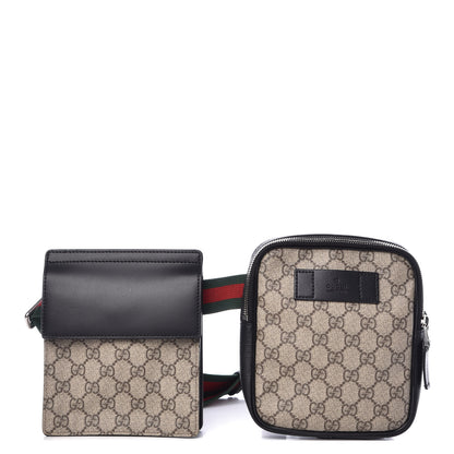 Gucci GG Supreme Monogram Web Belt Bag Black 1 of 11