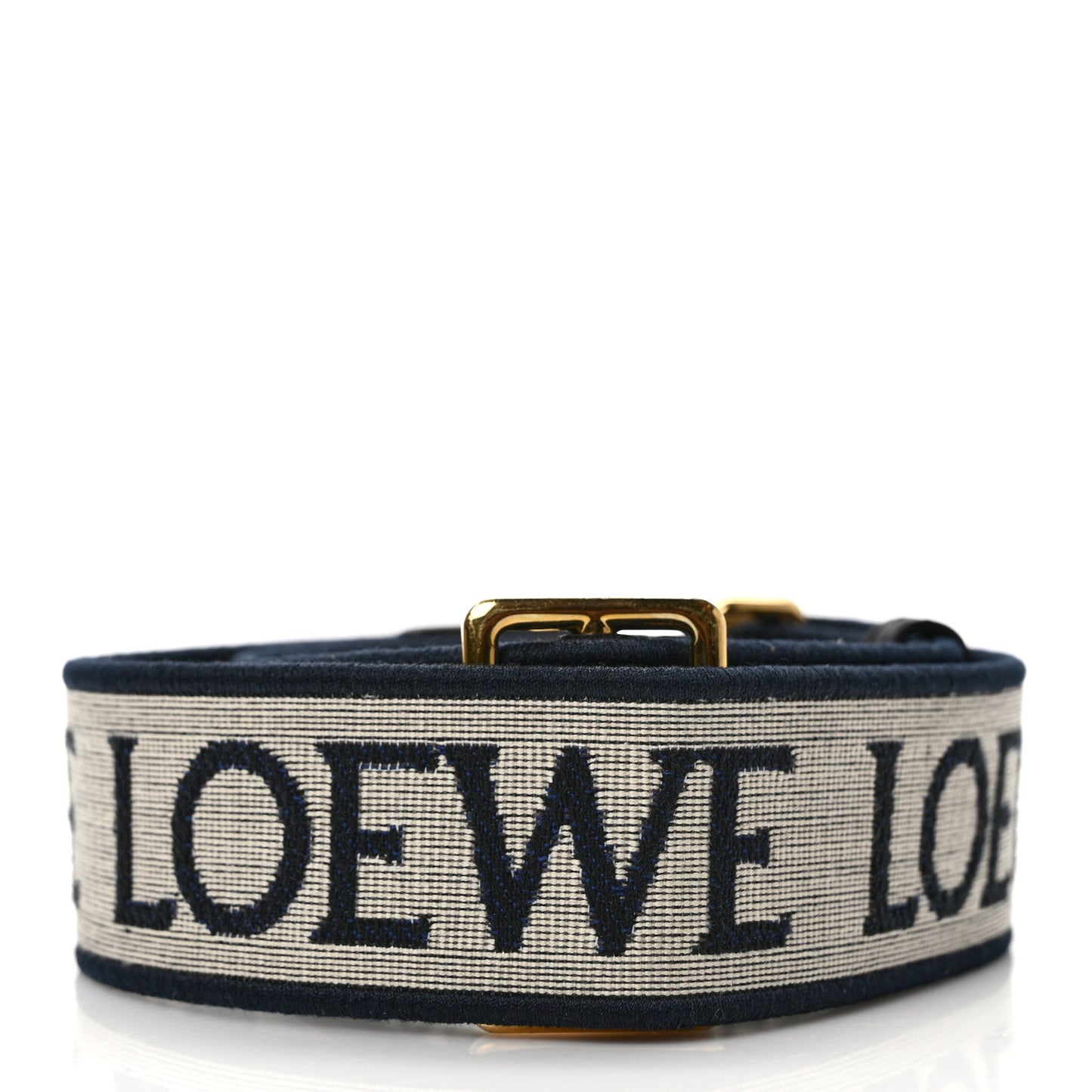 Calfskin Jacquard Anagram Strap Navy Black