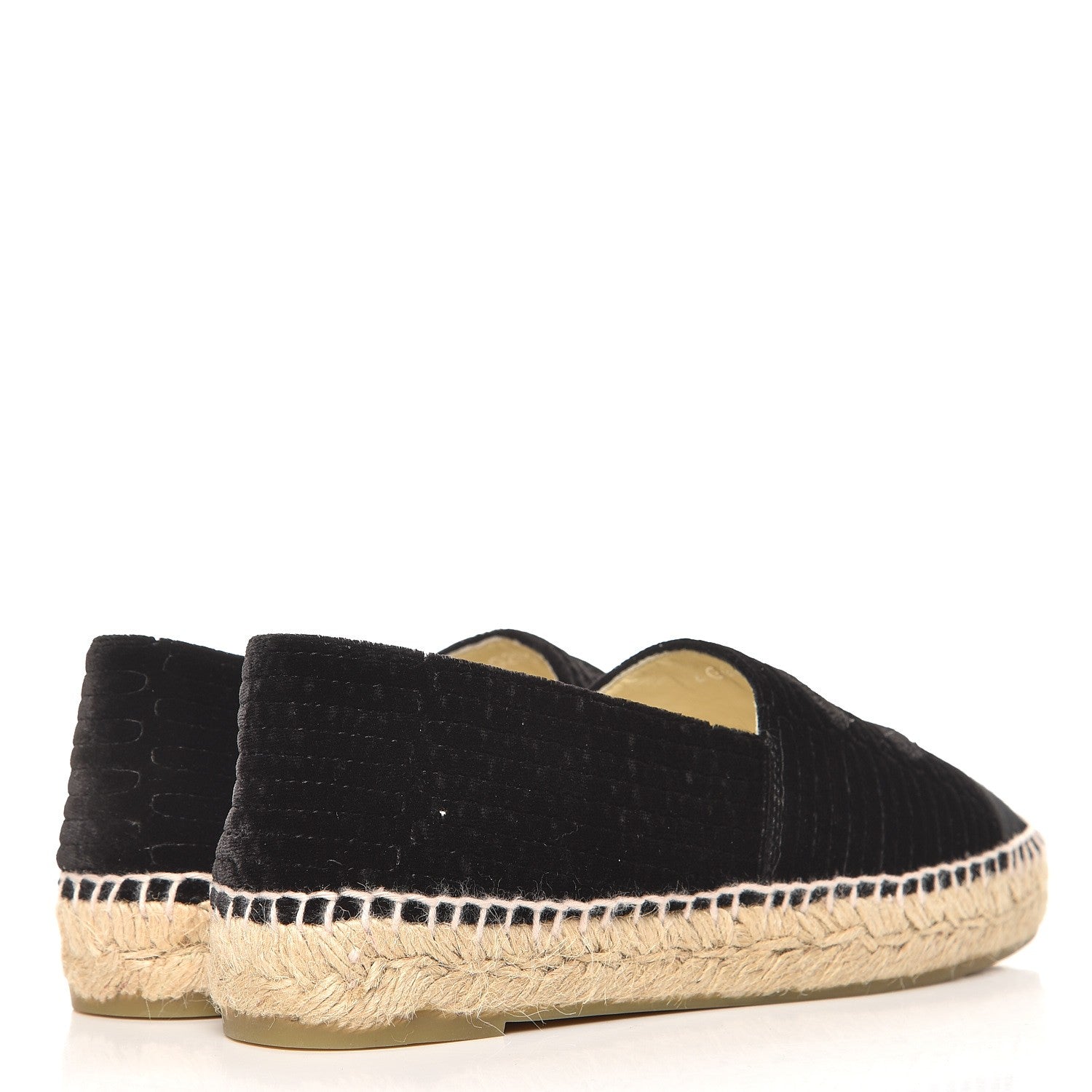 Chanel Velvet Grosgrain CC Espadrilles 37 Black 4 of 10