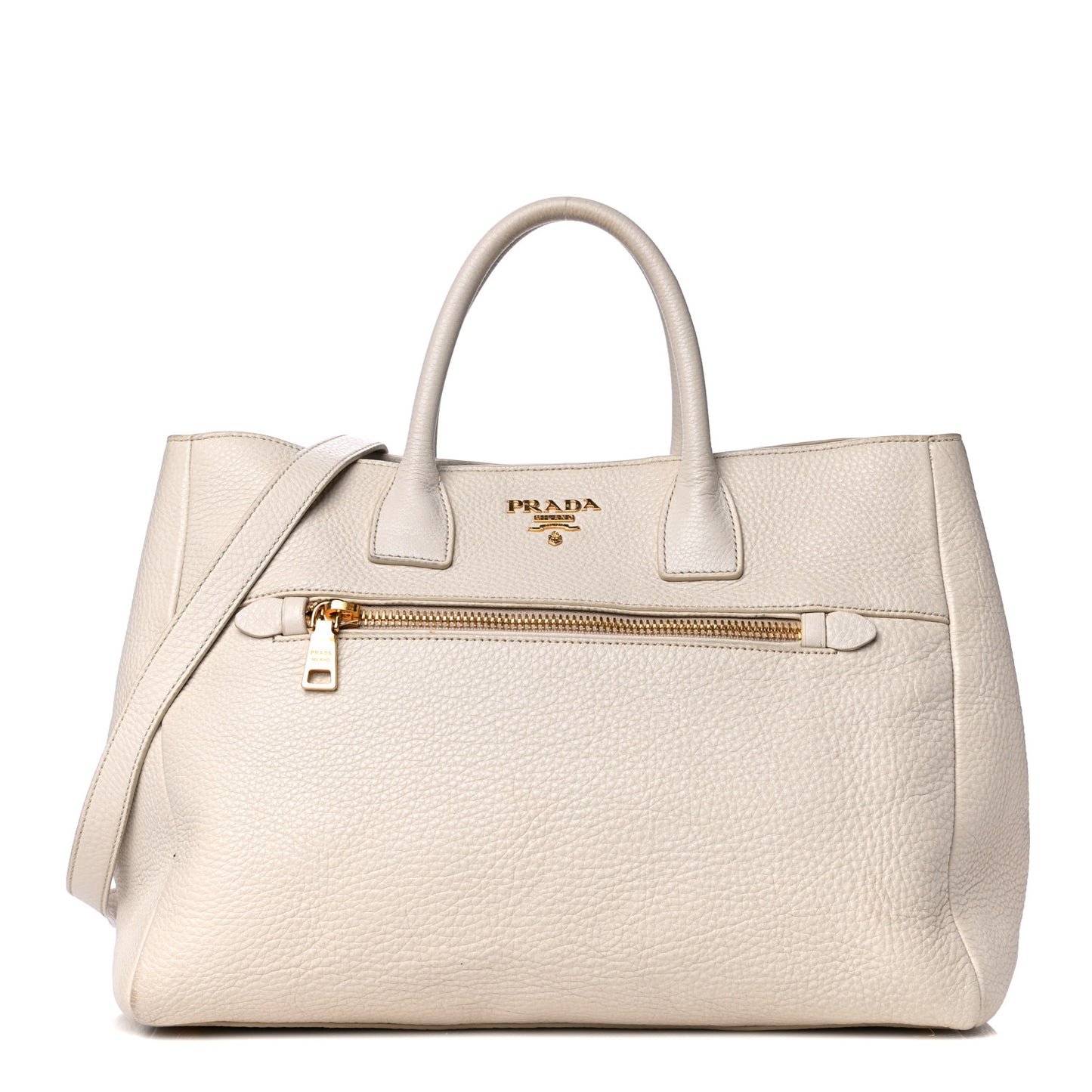 Vitello Daino Top Handle Tote White