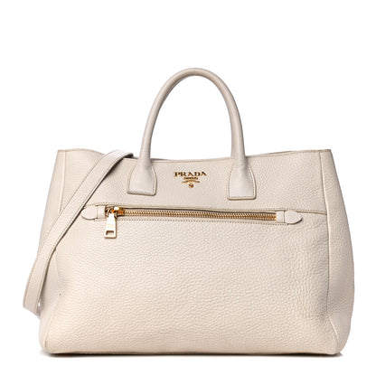 Prada Vitello Daino Top Handle Tote White 1 of 18