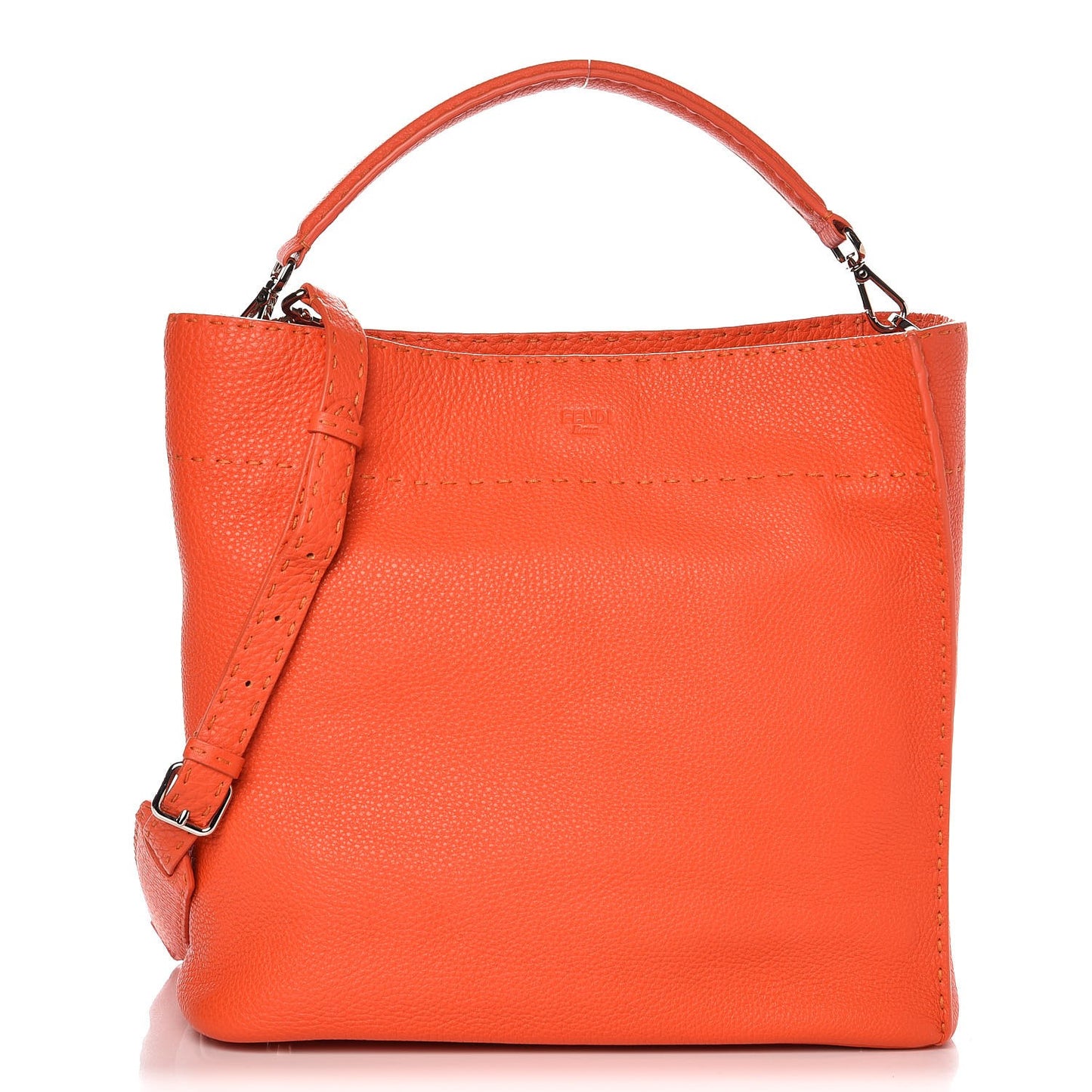 Cuoio Romano Selleria Large Anna Bucket Bag Arancio