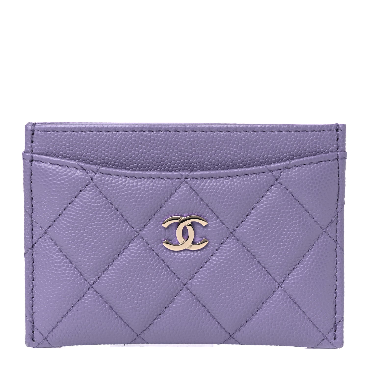 Chanel Caviar Quilted Card Holder Purple 1 of 9