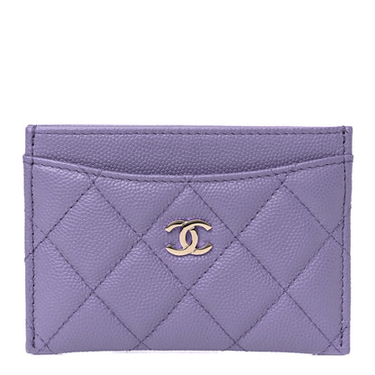 Chanel Caviar Quilted Card Holder Purple 1 of 9