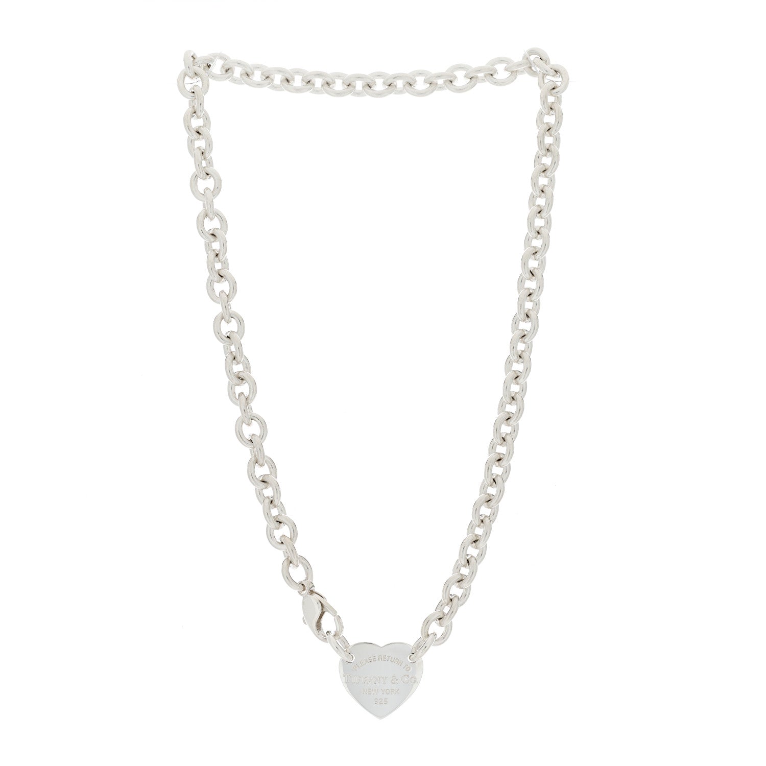 Tiffany Sterling Silver Return to Tiffany Heart Tag Choker Necklace 2 of 4