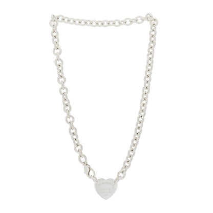 Tiffany Sterling Silver Return to Tiffany Heart Tag Choker Necklace 2 of 4