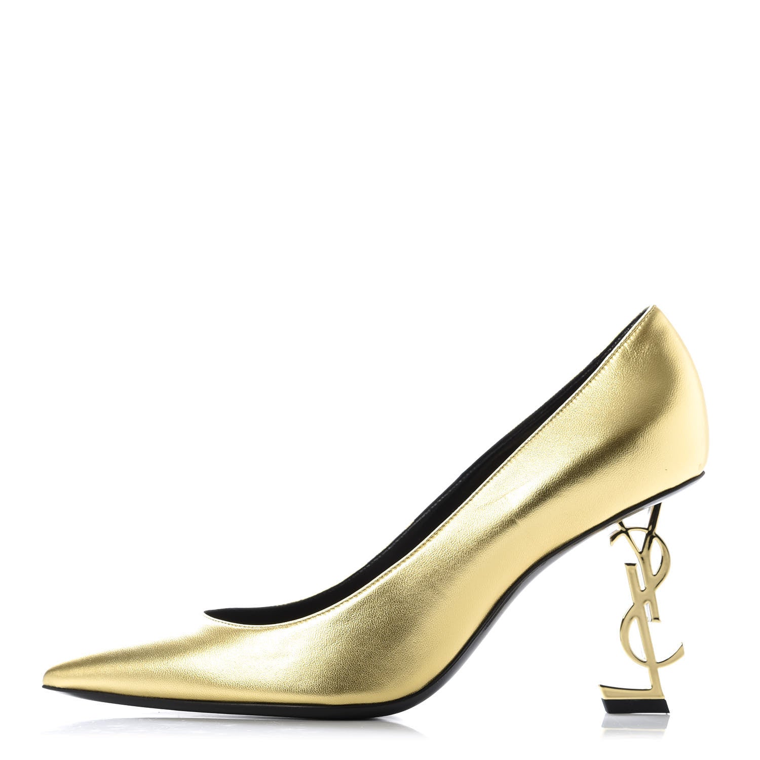 Saint Laurent Metallic Calfskin Opyum 85 Pumps 39 Oro 1 of 9