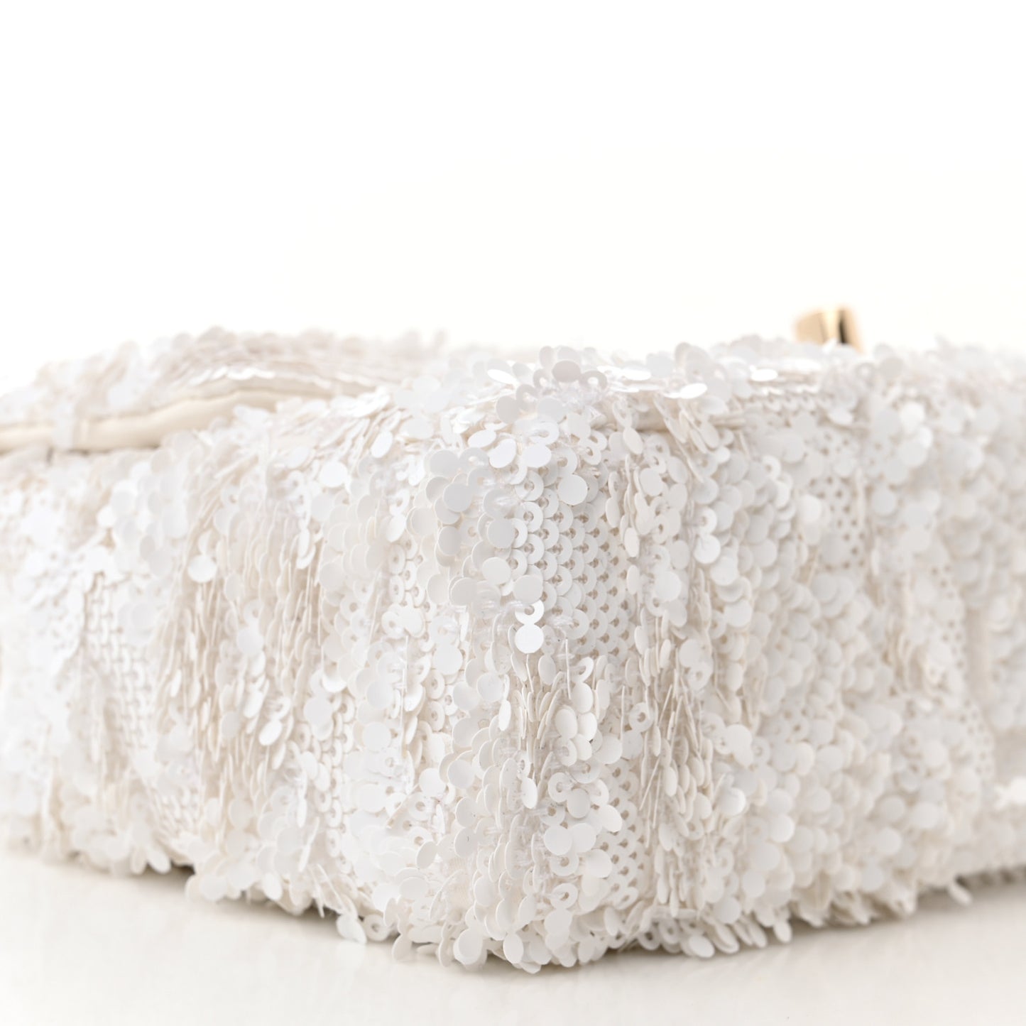 Sequin Mini Rectangular Flap White