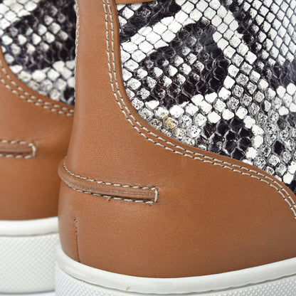 Christian Louboutin Calfskin Watersnake Print Rantus Flat Sneakers 40 Laiton Roccia 11 of 12