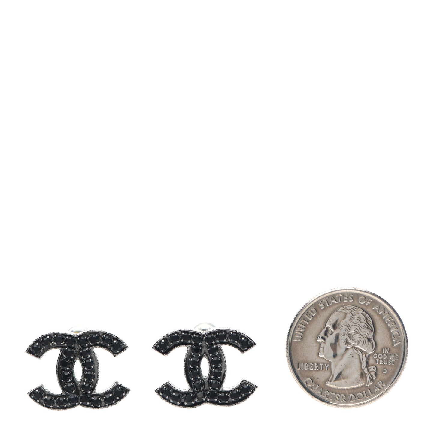 Ruthenium Crystal CC Earrings Black