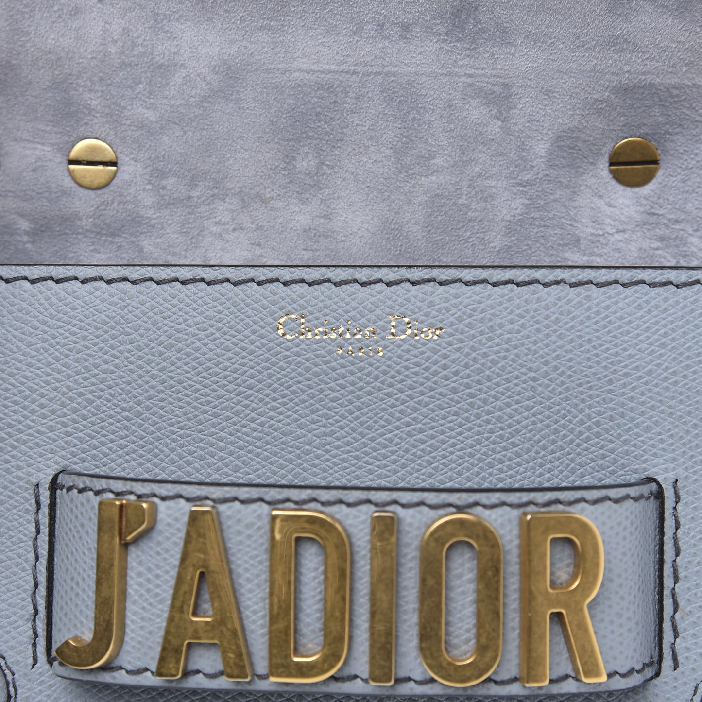 Grained Calfskin Mini J'Adior Chain Flap Bag Sky Blue