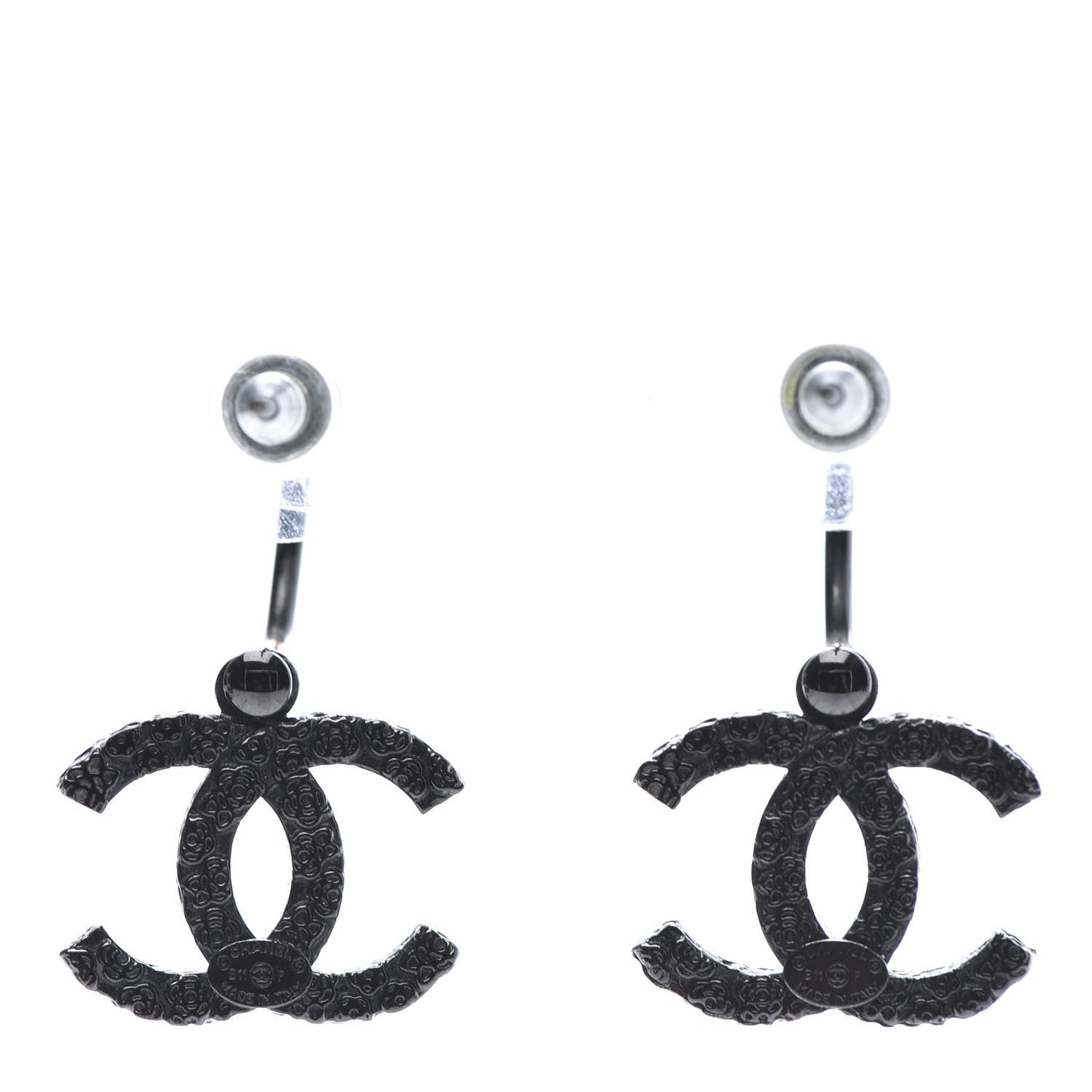 CC Camellia Drop Earrings Black
