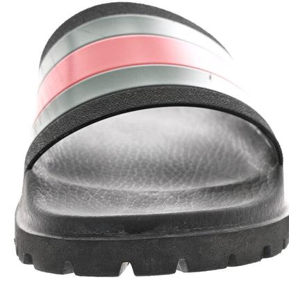 Gucci Rubber Web Mens Lug Sole Slide Sandals 11 Black Green Red 12 of 17