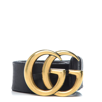 Gucci Faded Calfskin Double G 40mm Belt 80 32 Black 1 of 5