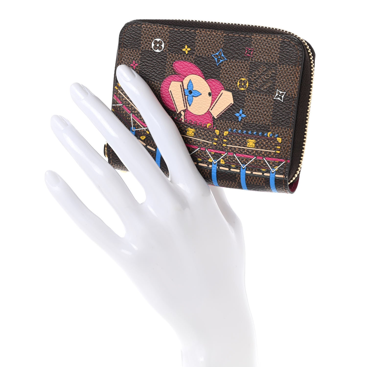 Louis Vuitton Damier Ebene 2020 Christmas Animation Roller Coaster Zippy Coin Purse Pivoine 2 of 7